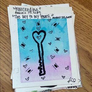 Heart Key watercolour